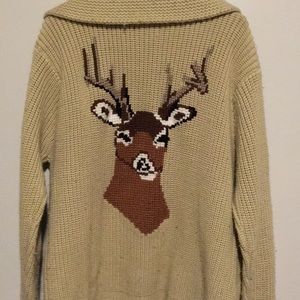 Vintage knit deer cardigan
